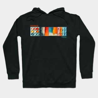 Orange Teal Palette Hoodie